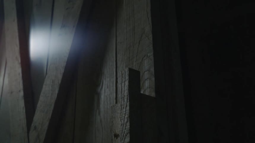 Mist swirling near a wooden door