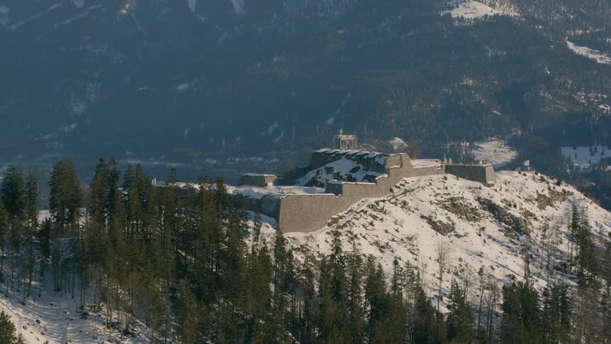 A stone wall on a mountain