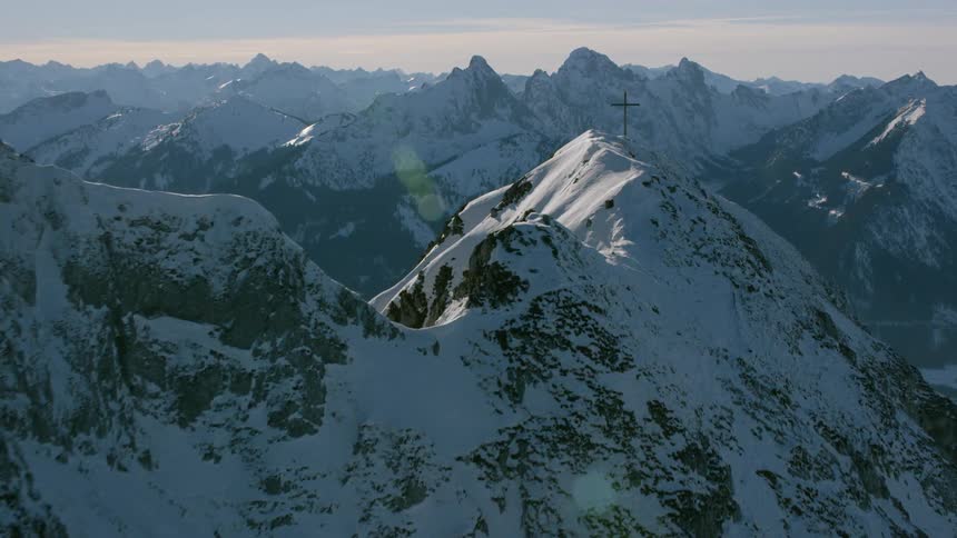 Snow covers the mountain landscape