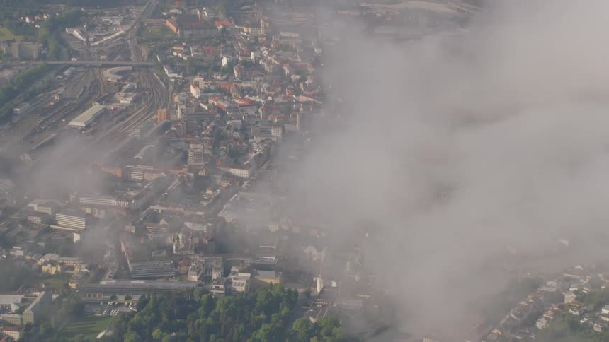 Clouds hover over Innsbruck city center