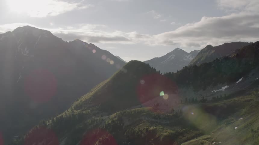 A green valley is flown over