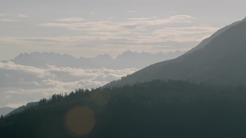 The mountain is so high the clouds are below it