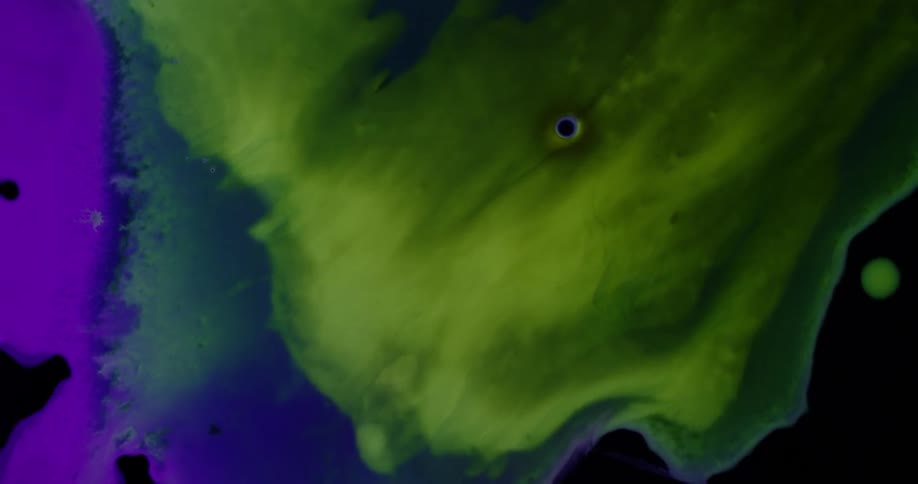 Green smoke is swirling around the room