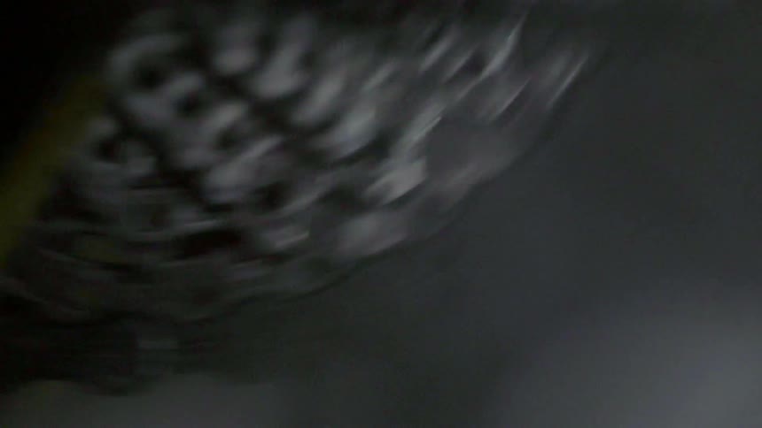 A bicycle chain spinning