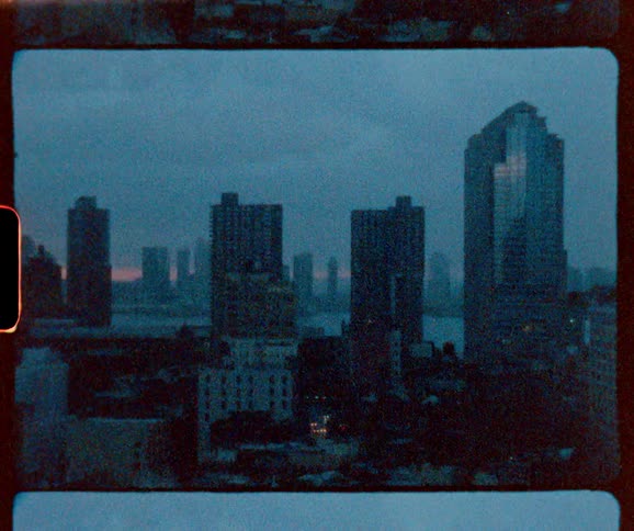Tall buildings on a cloudy evening