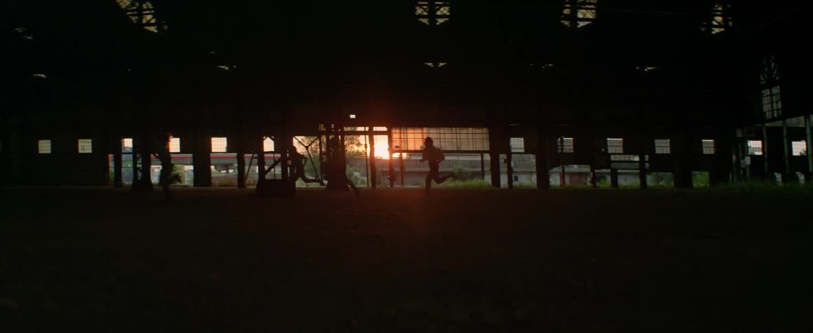 People run in abandoned warehouse