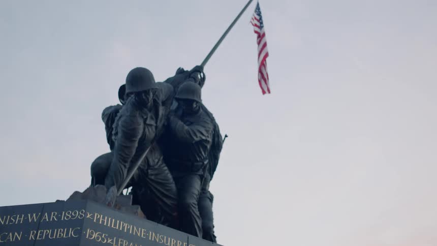 A war memorial is displayed outside