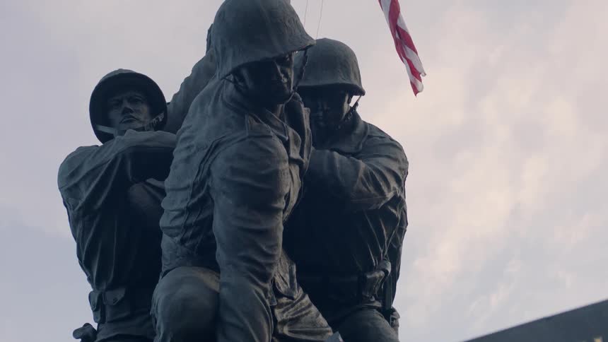 A war monument is shown close up