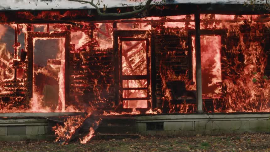 A house is on fire