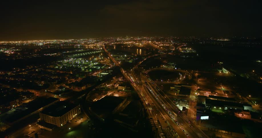 The city freeway is being flown over