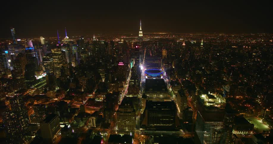 New york city is filmed from high above