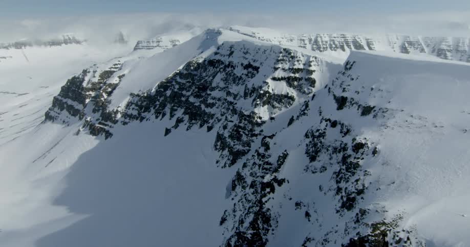 Snow covered mountain tops
