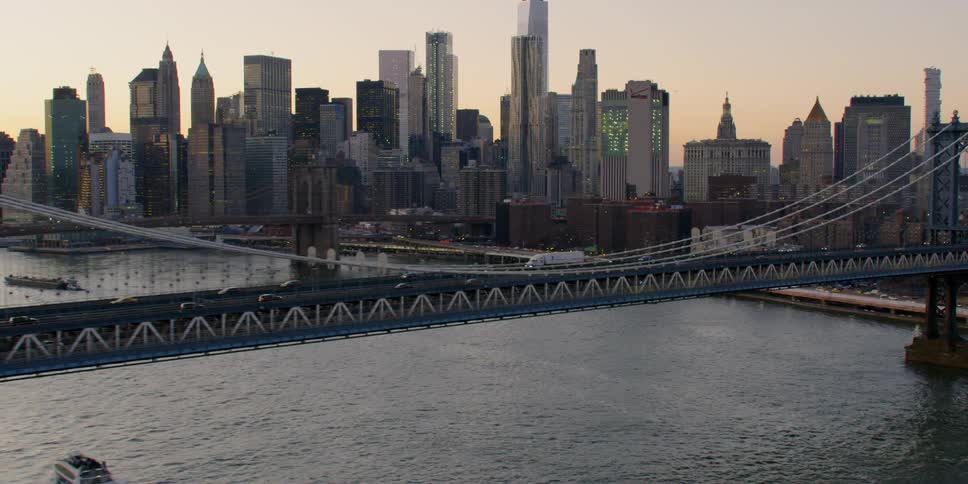 Bridge over a river of water near a city