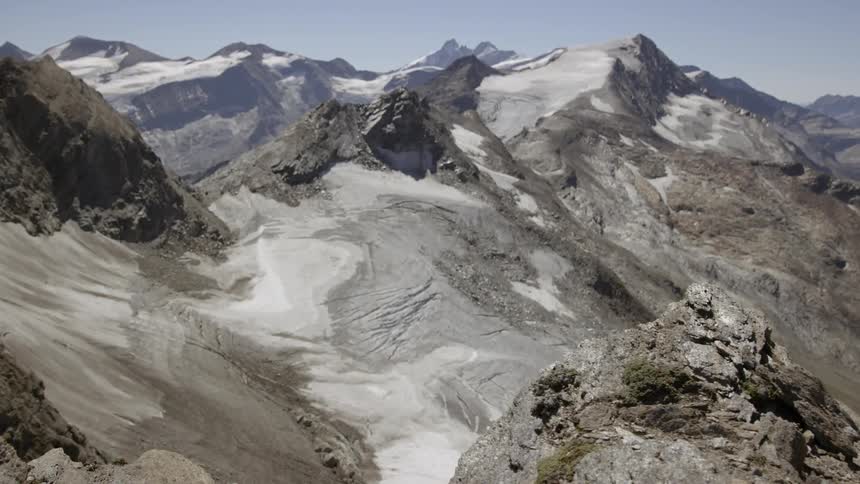 Aerial view of plain dirt mountains