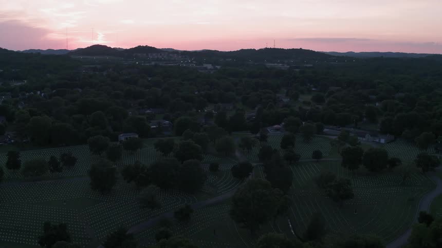 A park at sunset
