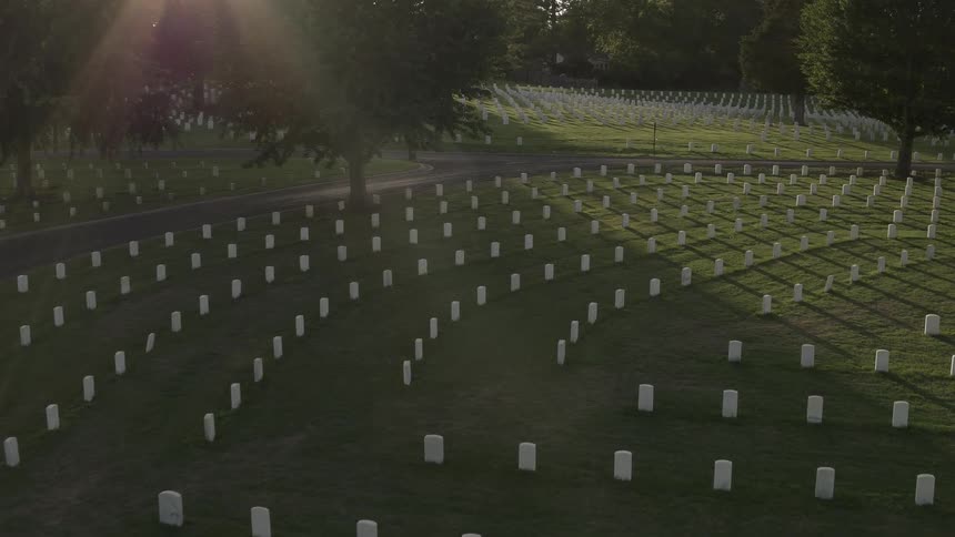 A large symmetrical cemetery