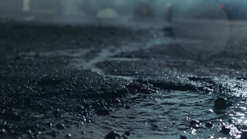 Water pools in the dirt