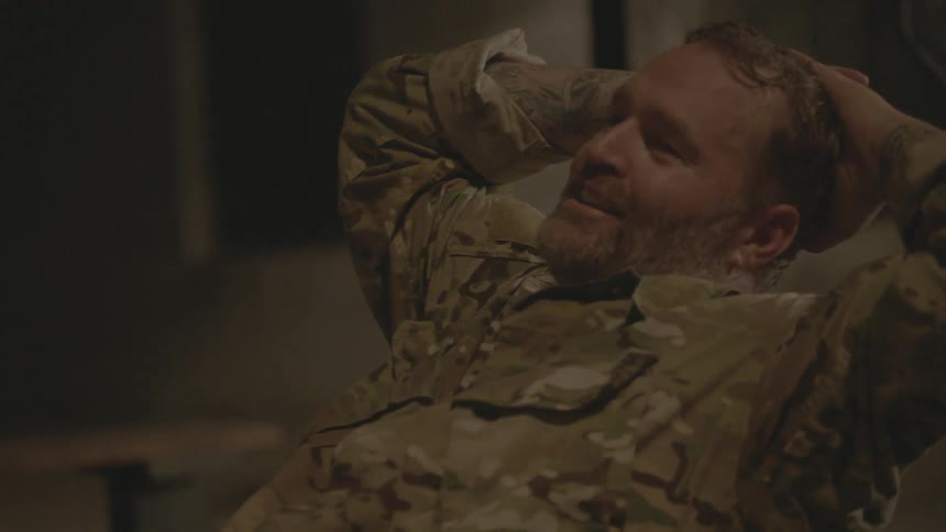 Soldiers relax together