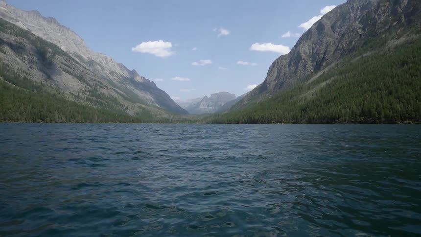 The large lake has rough waters