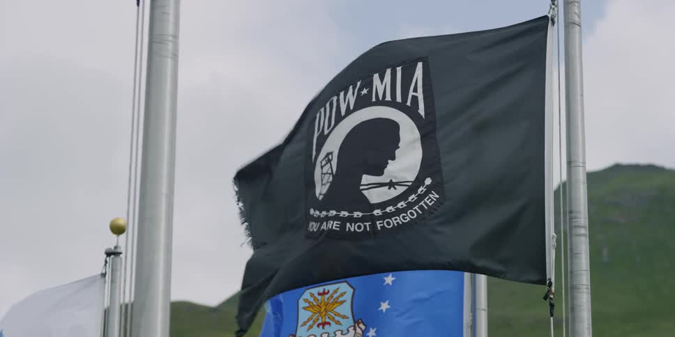 Flags blowing in the wind