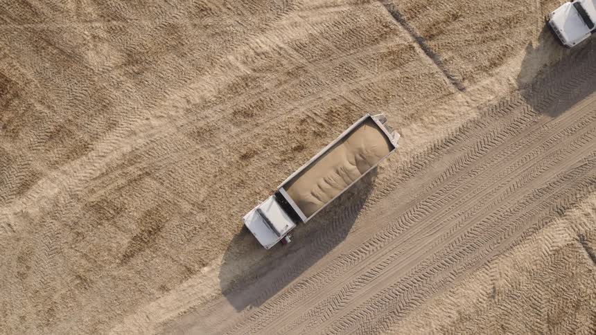 A dump truck full of dirt
