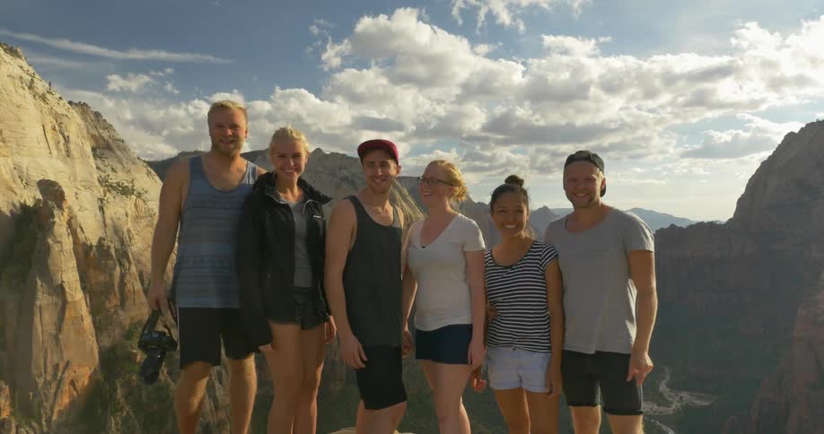 A group pose for a photo