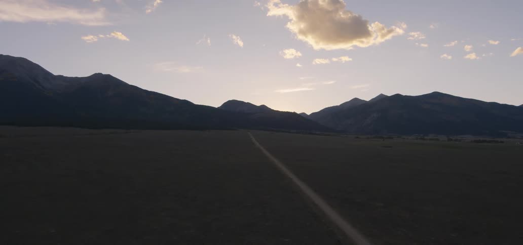 Road extends along a valley