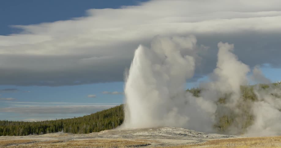 An erupting geyser