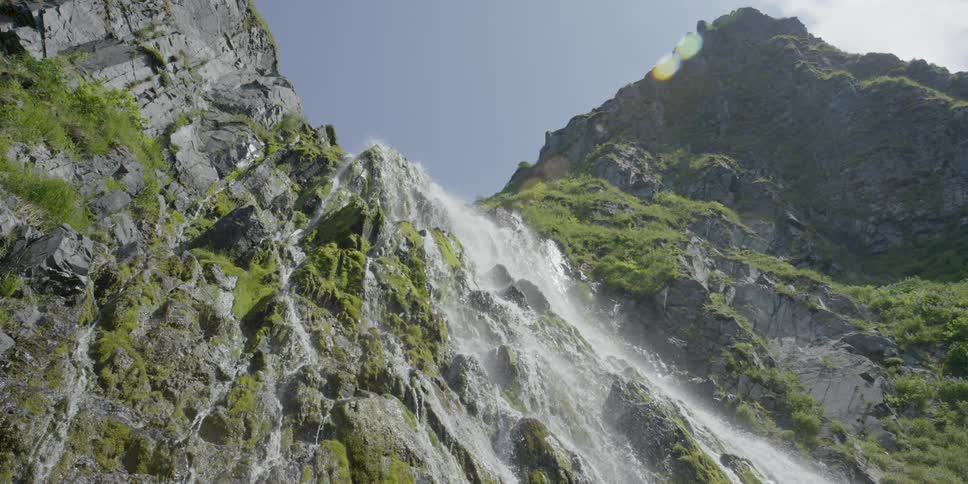 A waterfall over a cliff