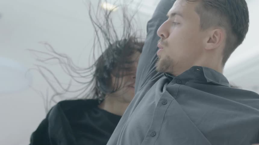 Two people are dancing together
