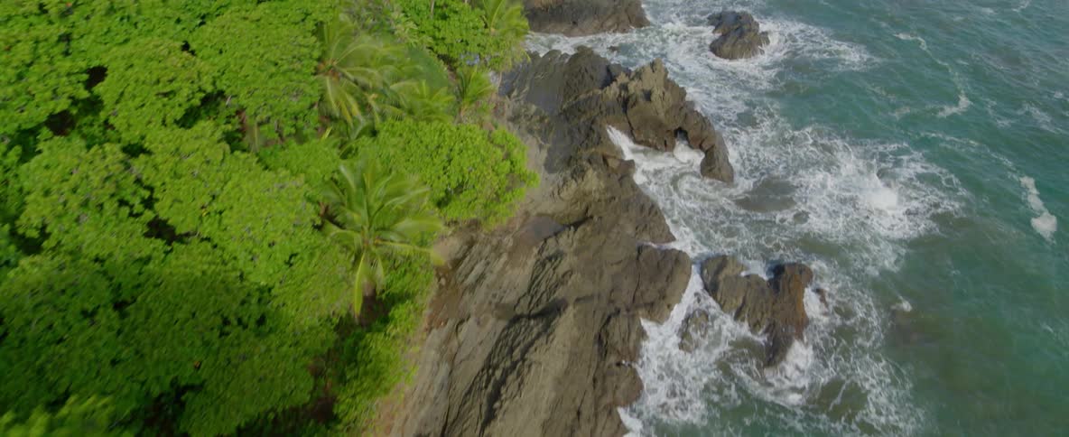 Water is crashing ashore