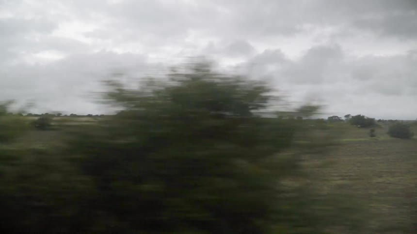 Fields and farmland on a cloudy day