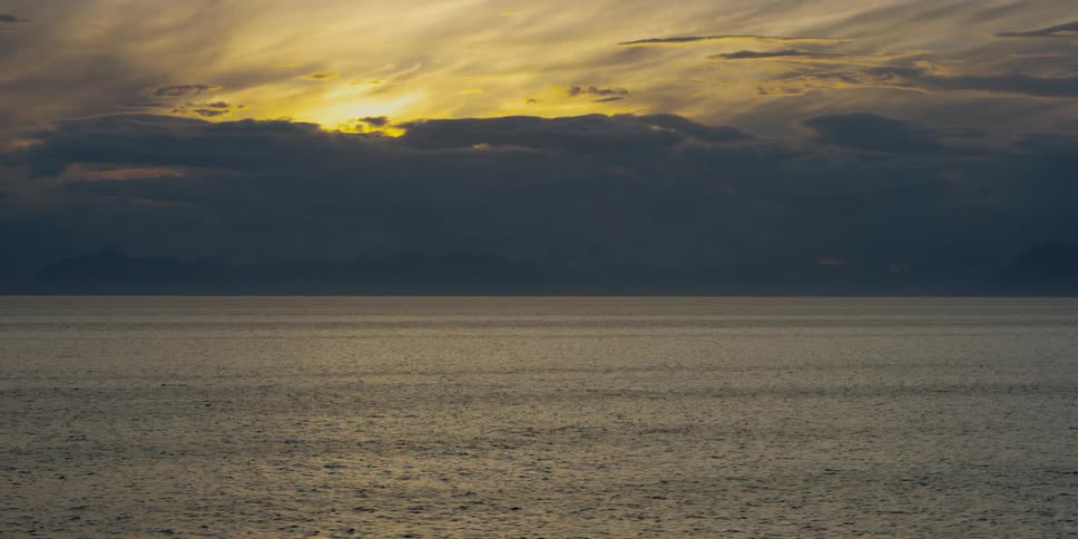 A cloudy sunset over the ocean