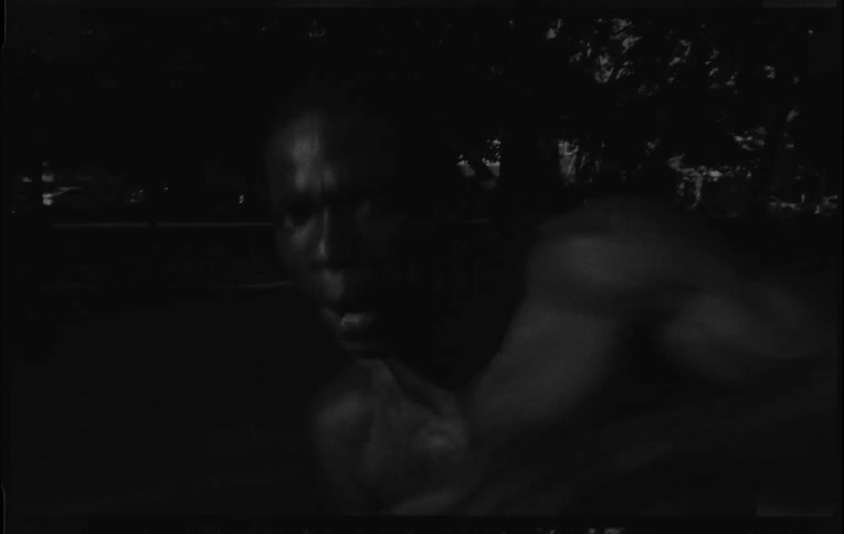 A man practices boxing