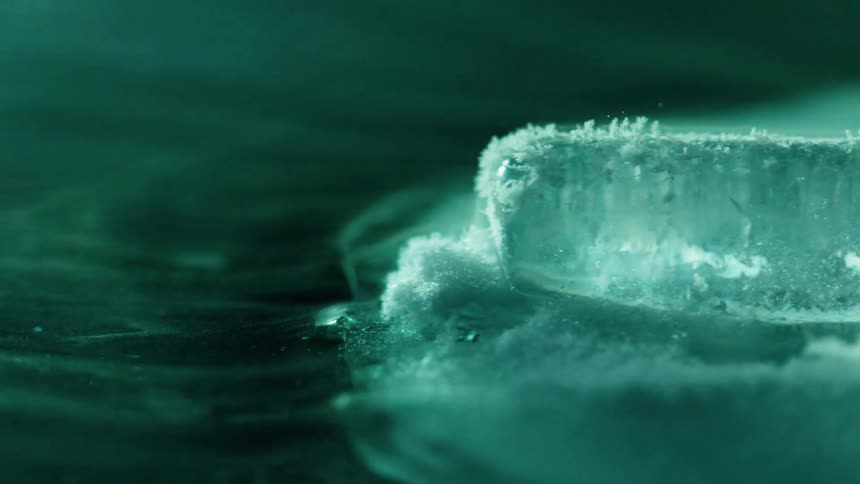 Mist rising off a piece of ice
