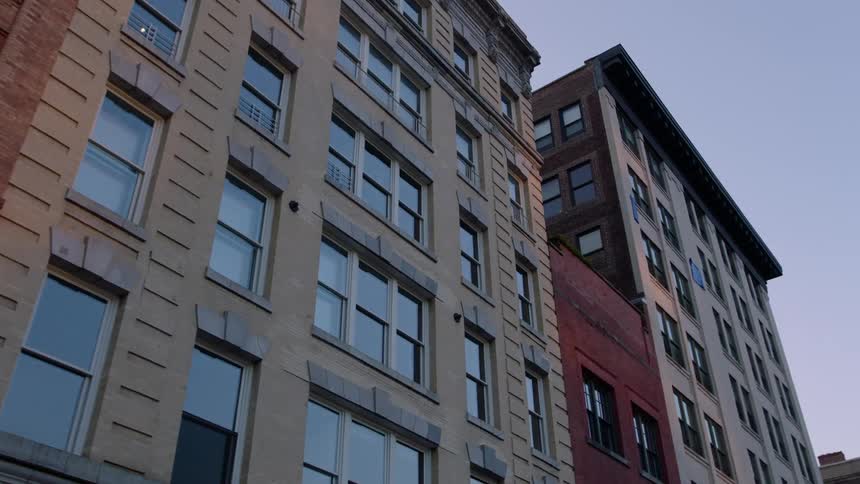 Windows cover a city building