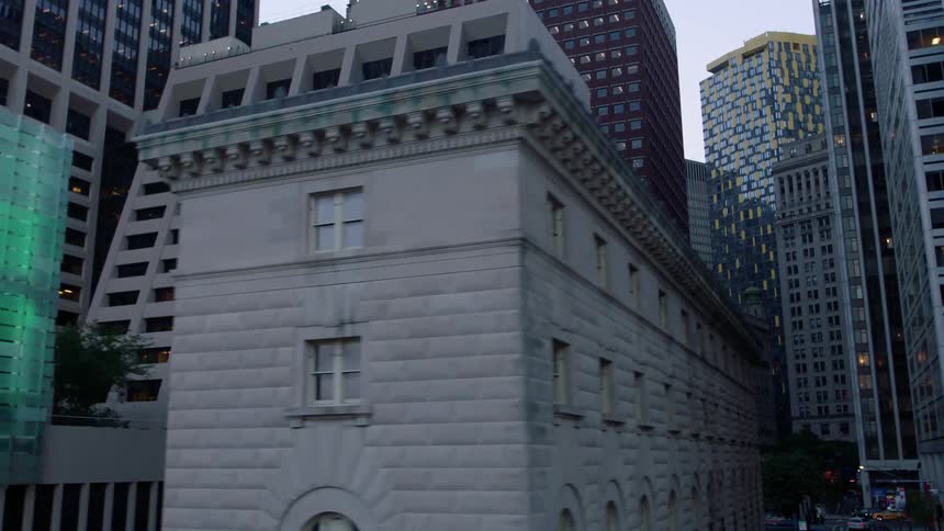 Passing city buildings
