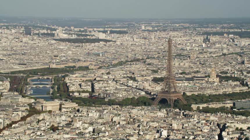 The eiffel tower and surrounding city