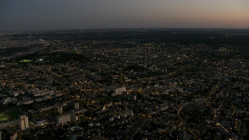 A large city at night