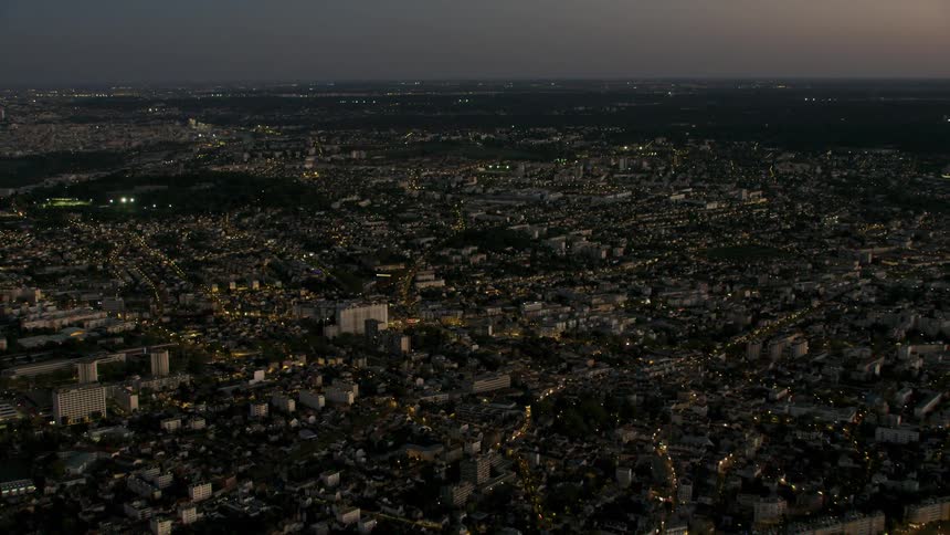 Panning over a large city