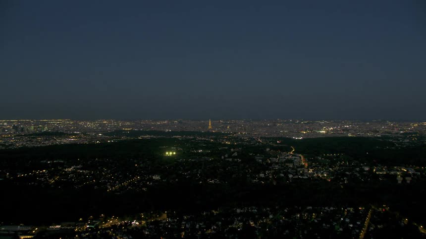 City lights illuminate the dark night