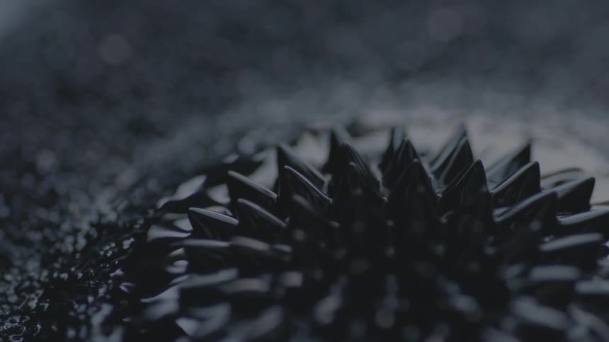 A liquified substance oozes and forms cones in abstract