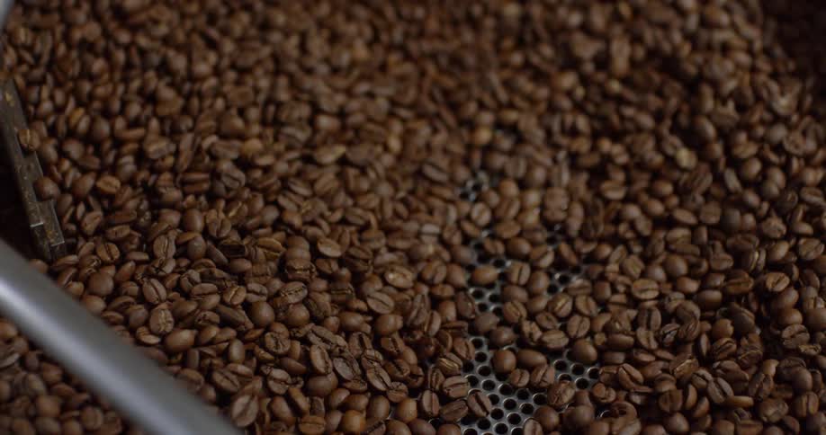 Coffee beans in a vat
