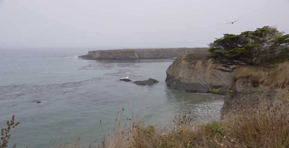 Ocean waves roll into the land