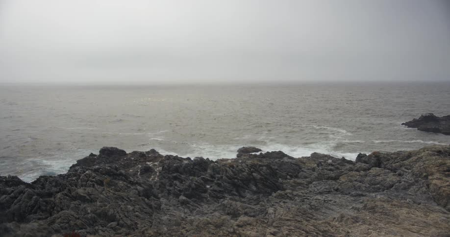 Ocean waves roll into the land