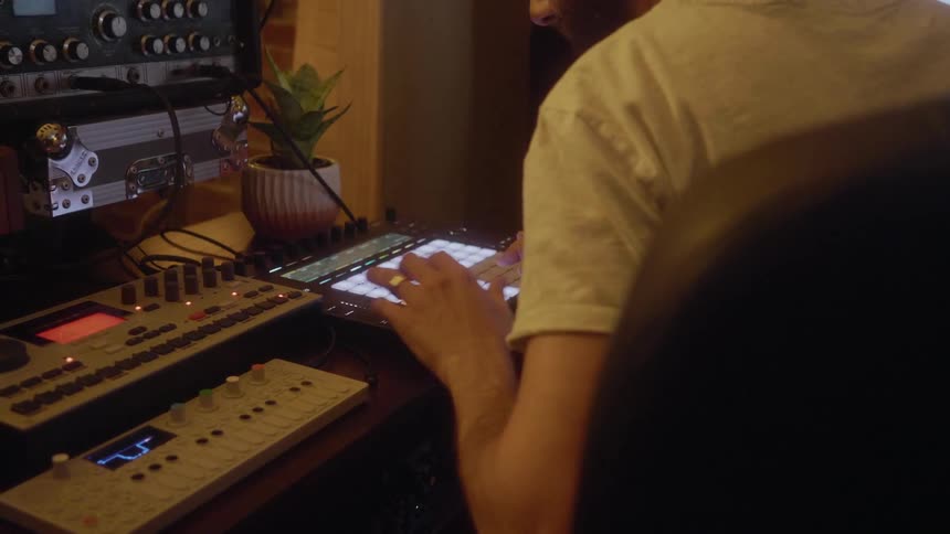 A person types on a tablet
