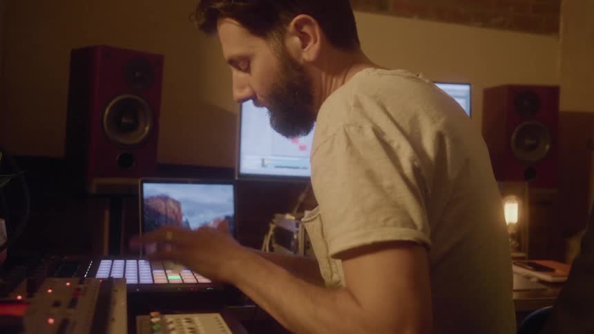 A person types on a tablet