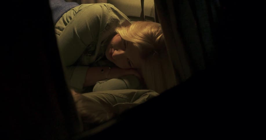 Woman sleeps on her side
