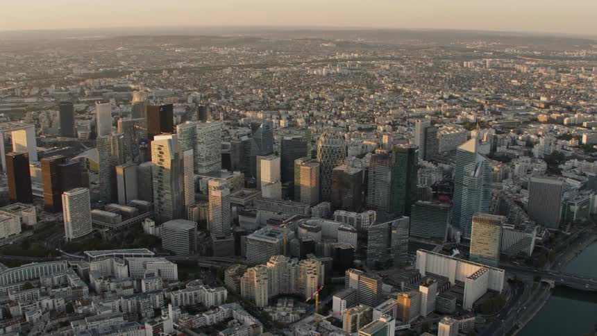 A large city at sunrise