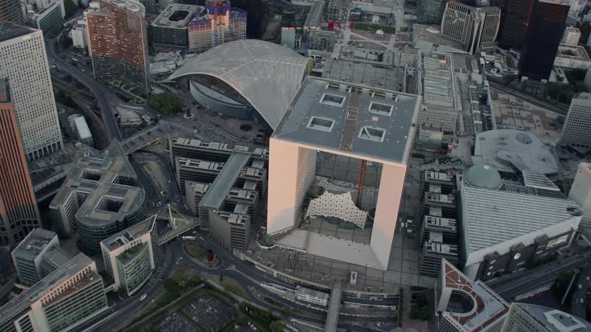 Many roads and buildings in a downtown area of a city